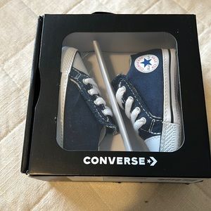 Baby Converse in Navy size 2